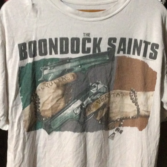 Vintage The Boondock Saints short sleeve shirt Aequitas veritas measurements - Picture 1 of 8